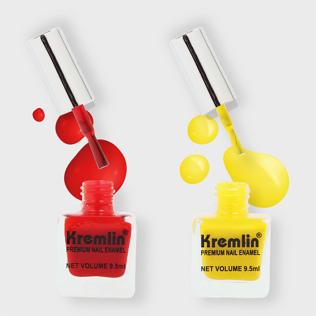 Kremlin Nail Paints Pack of 2 Red and Yellow Size-9.9ml
