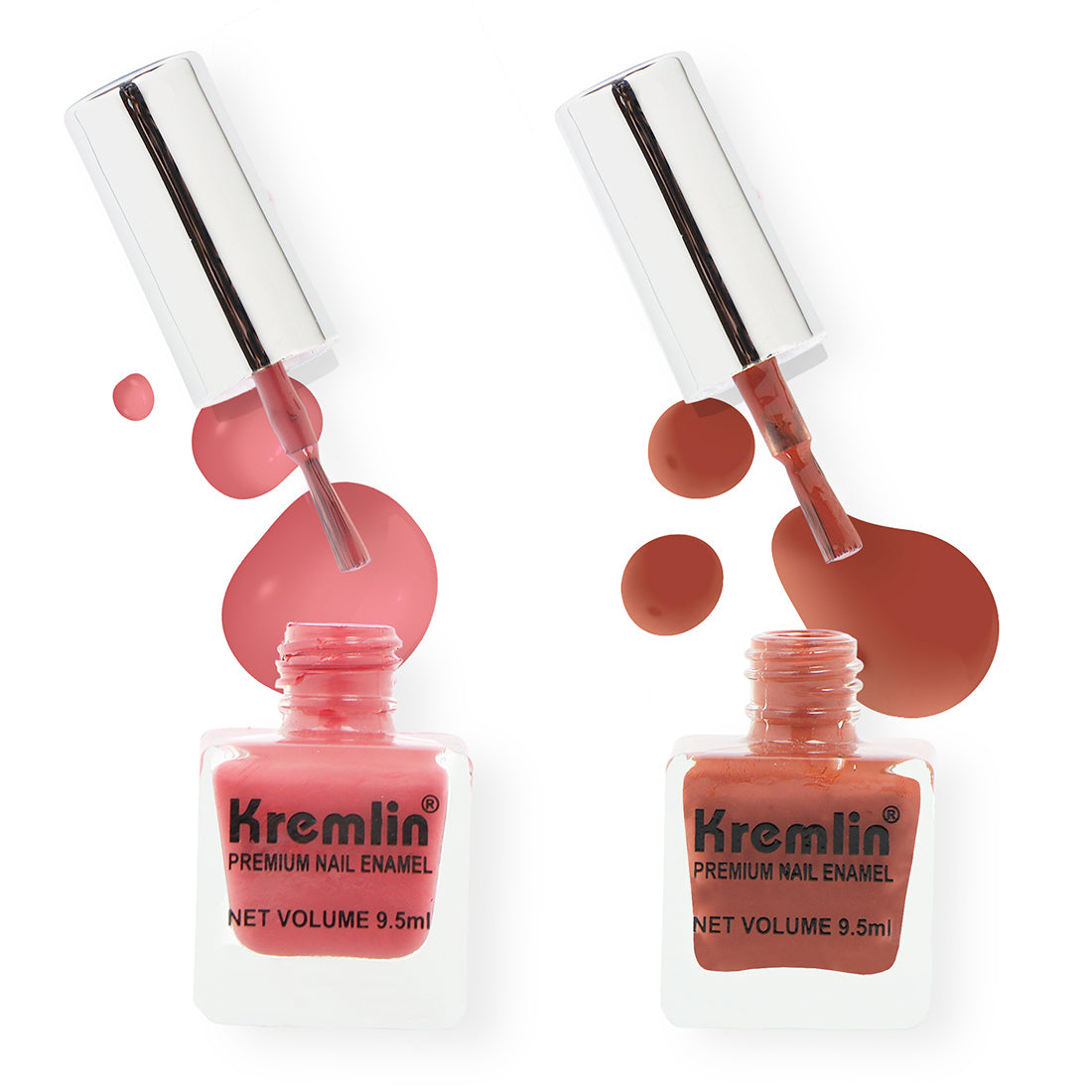Kremlin Nail Paints Pack of 2 Nude Peach and Nude Brown Size-9.9 ml