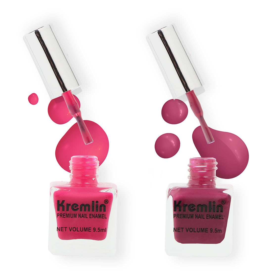 Kremlin Nail Paints Pack of 2 Pink and Mauve Size-9.9 ml