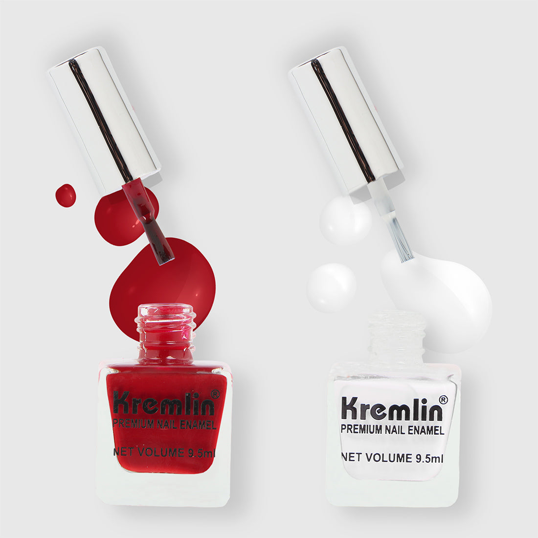 Kremlin Nail Paints Pack of 2 White and Maroon Size-9.9 ml