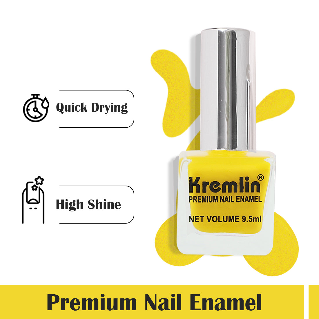 Kremlin Nail Paints Pack of 2 Red and Yellow Size-9.9ml