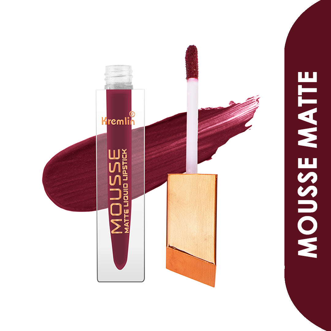 Mousse Matte Liquid Lipstick Smooth Symphony Combo Set of 5 With Nail Paint -Smooth Symphony,Wicked,Rustique,Holy Berry,Red-Black