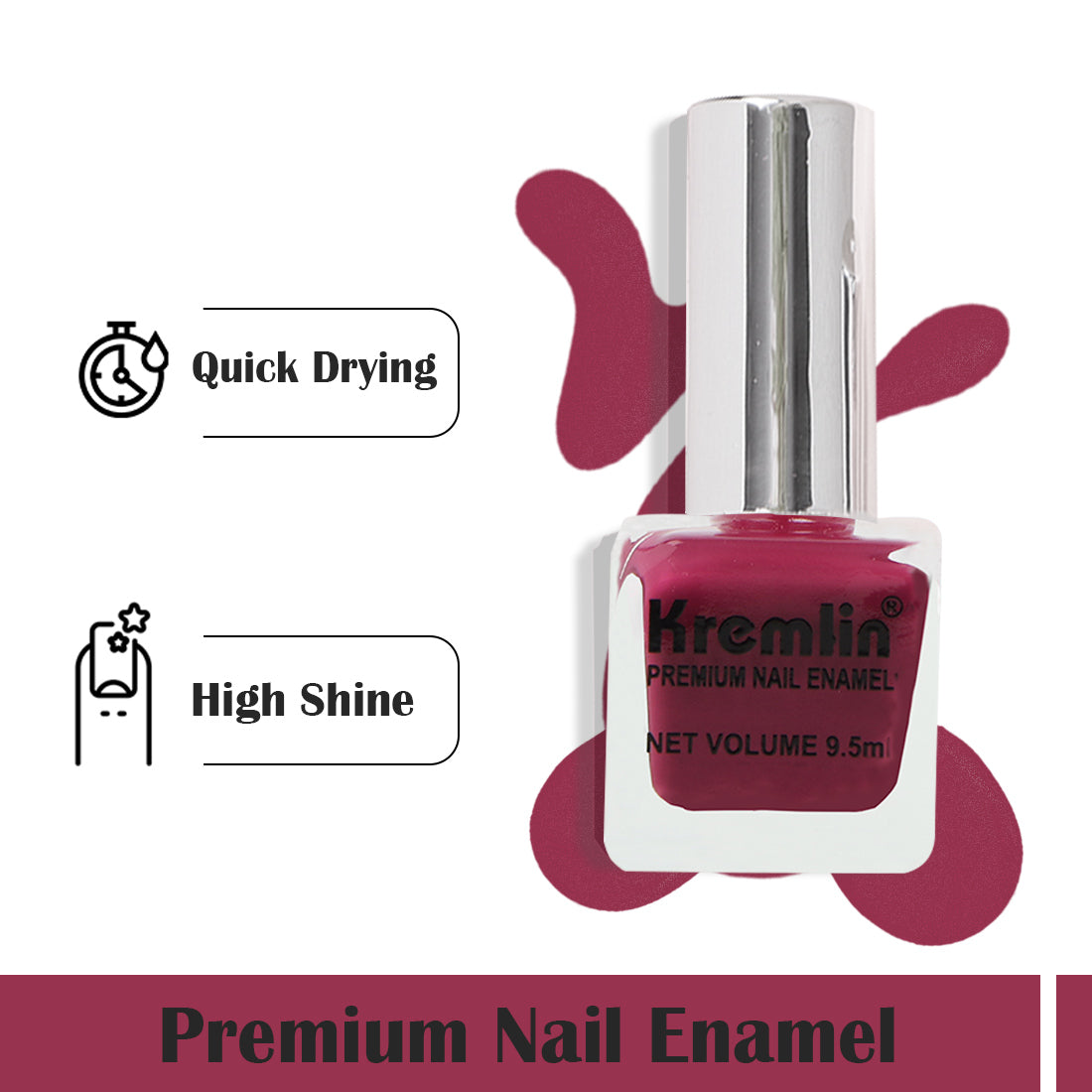 Kremlin Nail Paints Pack of 2 Pink and Mauve Size-9.9 ml