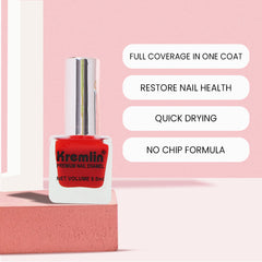 Kremlin Nail Paints Pack of 2 Red and White Size-9.9 ml