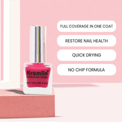 Kremlin Nail Paints Pack of 2 Pink and Black Size-9.9 ml