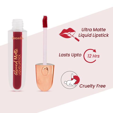 Kremlin Glazed Matte Liquid Lipstick Lips Pack of 2 (Virgin, Fiery Queen)