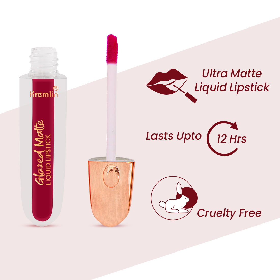 Kremlin Glazed Matte Liquid Lipstick Lips Pack of 2 (Holy Berry,Mermaid)