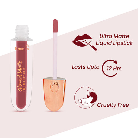 Kremlin Glazed Matte Liquid Lipstick Lips Pack of 2 (Barbie, Smooth Symphony)