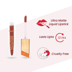 Kremlin Mousse Matte Liquid Lipstick Lips Pack of 2 (Rosette,Normally Nude)