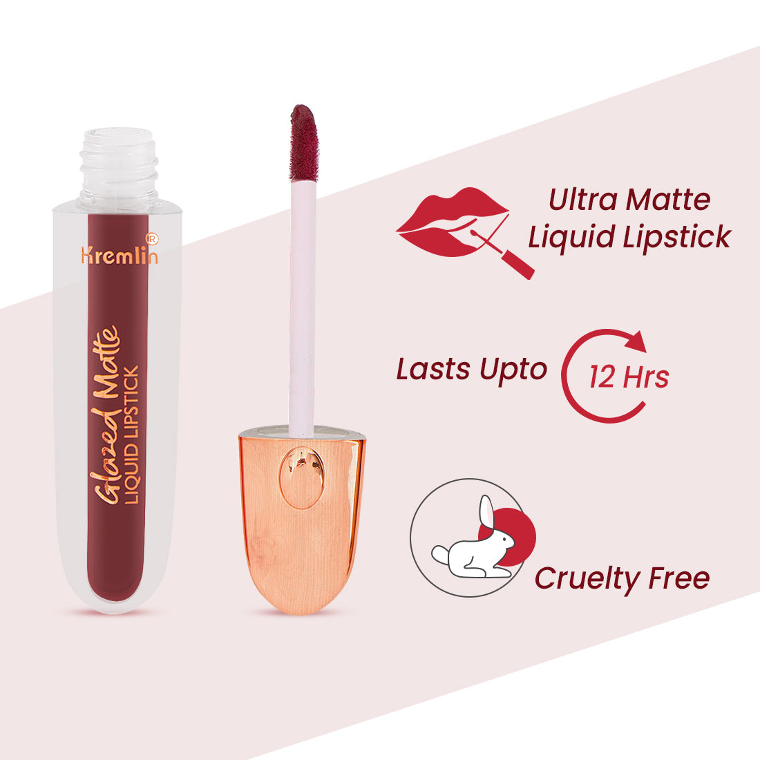Kremlin Glazed Matte Liquid Lipstick Lips Pack of 2 (Sizzling Slayer,Wicked)