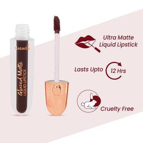 Kremlin Glazed Matte Liquid Lipstick Lips Pack of 2 (Symphony, Sizzling Slayer)