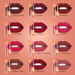 Kremlin Mousse Matte Liquid Lipstick Lips Pack of 2 (Chilling Lips, Rosette)