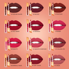 Kremlin Mousse Matte Liquid Lipstick Lips Pack of 2 (Wicked,Mermaid)