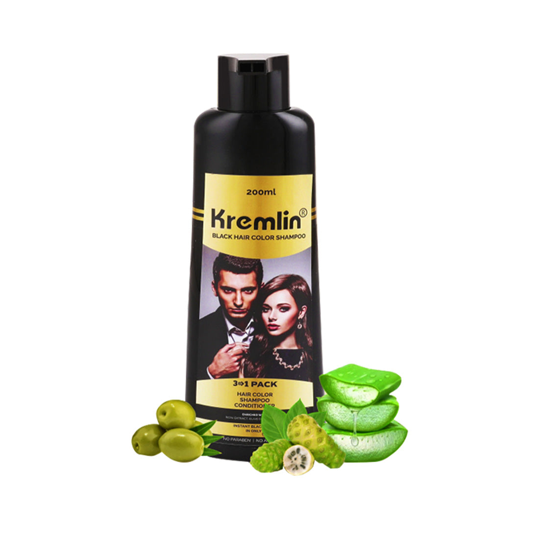 Kremlin 3 In 1 Unisex Hair Color Shampoo Conditioner for Instant Color