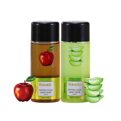 Combo Pack of 2 Kremlin Crystal Clear Gel Hair Colour-100ml+100ml Apple and Aloe Vera- Dark Brown