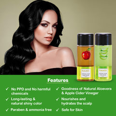 Combo Pack of 2 Kremlin Crystal Clear Gel Hair Colour-100ml+100ml Apple and Aloe Vera- Dark Brown