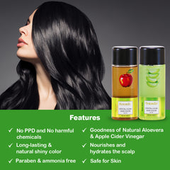 Combo Pack of 2 Kremlin Crystal Clear Gel Hair Colour-100ml+100ml Apple and Aloe Vera- Dark Brown