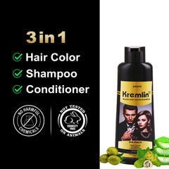 Kremlin 3 In 1 Unisex Hair Color Shampoo Conditioner for Instant Color