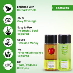 Combo Pack of 2 Kremlin Crystal Clear Gel Hair Colour-100ml+100ml Apple and Aloe Vera- New Super Saver- Natural Black