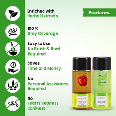 Combo Pack of 2 Kremlin Crystal Clear Gel Hair Colour-100ml+100ml Apple and Aloe Vera- Dark Brown