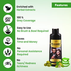 Kremlin 3 In 1 Unisex Hair Color Shampoo Conditioner for Instant Color