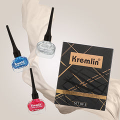 Kremlin Color Eyeliner Pack of 3 Blue Pink and Silver Size-5.5 ml