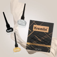 Kremlin Color Eyeliner Pack of 3 Black Gold and Silver Size-5.5 ml