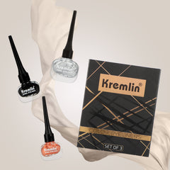 Kremlin Color Eyeliner Pack of 3 Black Silver and Copper Size-5.5 ml