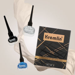 Kremlin Color Eyeliner Pack of 3 Black Blue and Silver Size-5.5 ml