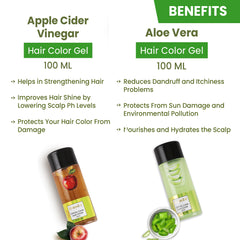 Combo Pack of 2 Kremlin Crystal Clear Gel Hair Colour-100ml+100ml Apple and Aloe Vera- Dark Brown