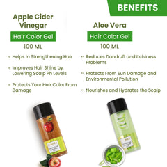 Combo Pack of 2 Kremlin Crystal Clear Gel Hair Colour-100ml+100ml Apple and Aloe Vera- New Super Saver- Natural Black
