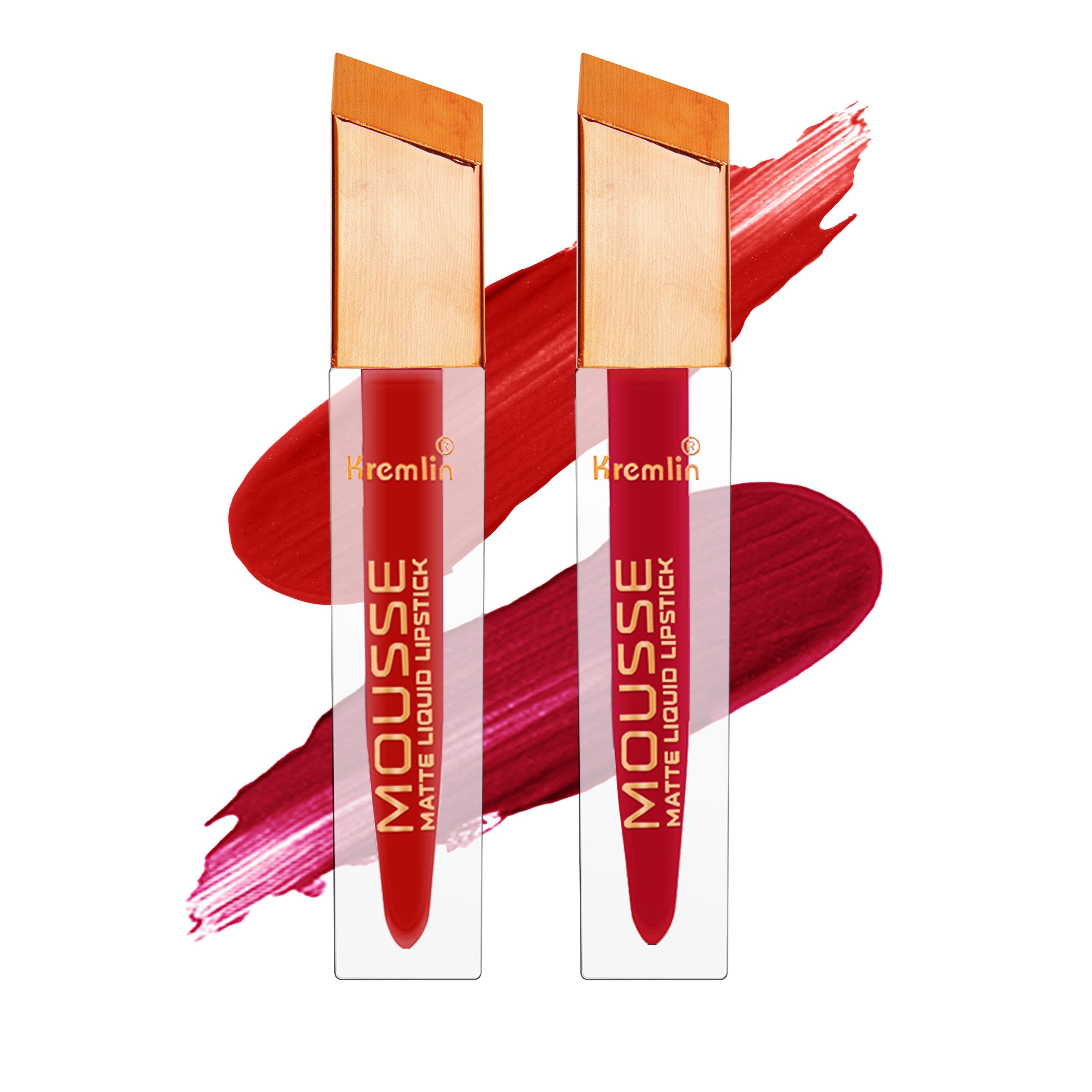 Kremlin Mousse Matte Liquid Lipstick Lips Pack of 2 (Chilling Lips, Holy Berry)