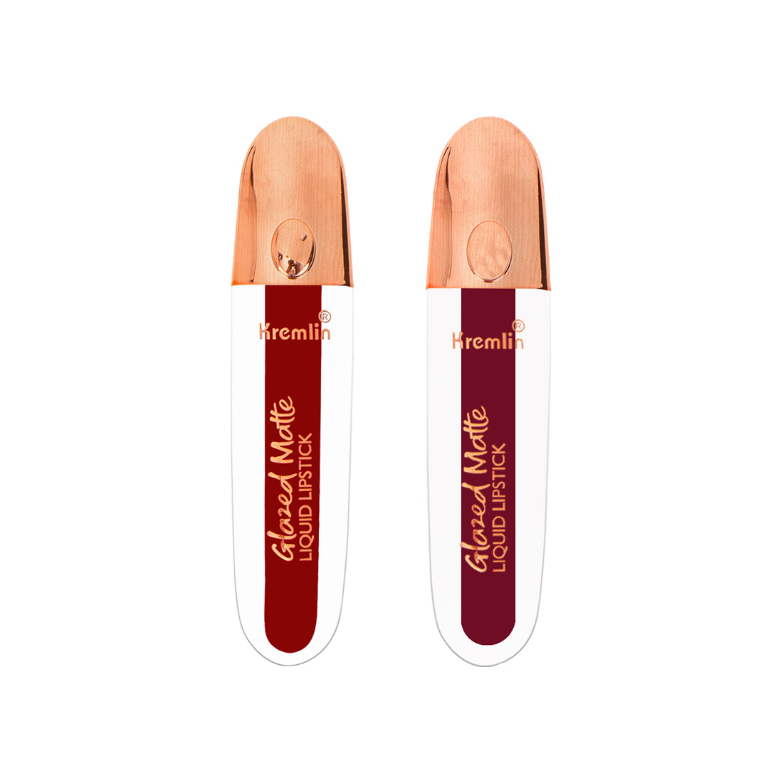 Kremlin Glazed Matte Liquid Lipstick Lips Pack of 2 (Fiery Queen,Holy Berry)