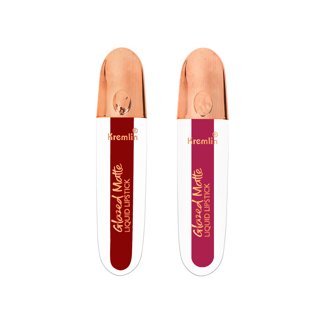 Kremlin Glazed Matte Liquid Lipstick Lips Pack of 2 (Fiery Queen,Mermaid)