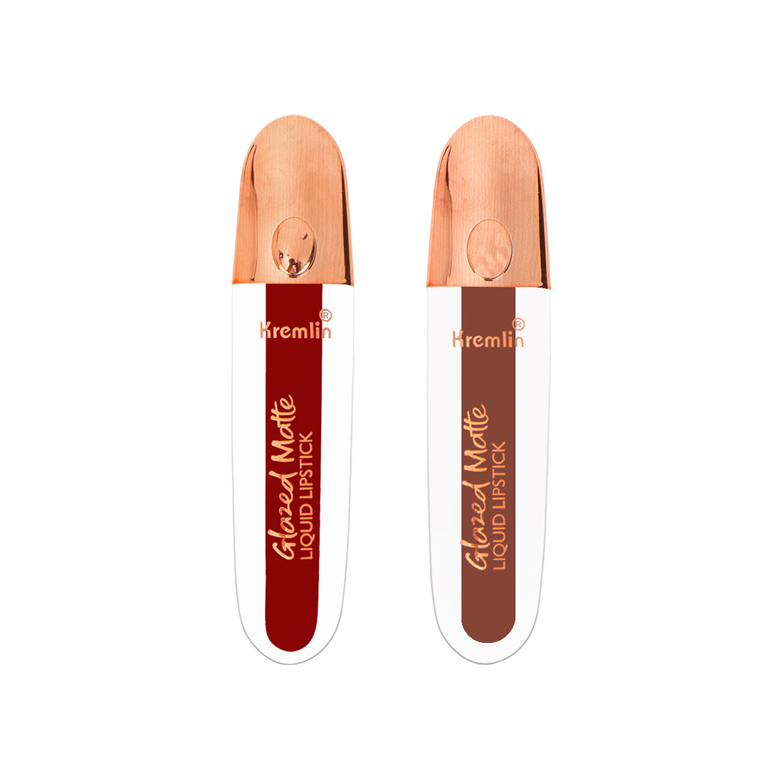 Kremlin Glazed Matte Liquid Lipstick Lips Pack of 2 (Fiery Queen,Normally Nude)