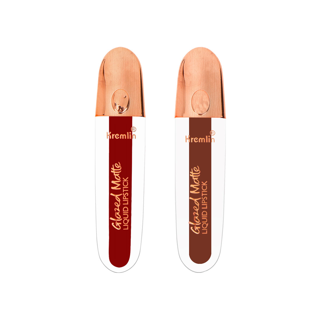 Kremlin Glazed Matte Liquid Lipstick Lips Pack of 2 (Fiery Queen,Rustique)