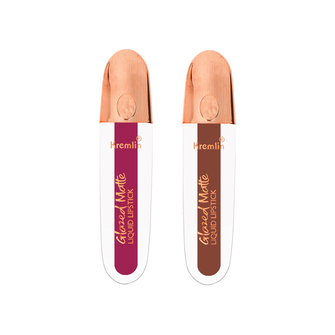 Kremlin Glazed Matte Liquid Lipstick Lips Pack of 2 (Rosette,Normally Nude)