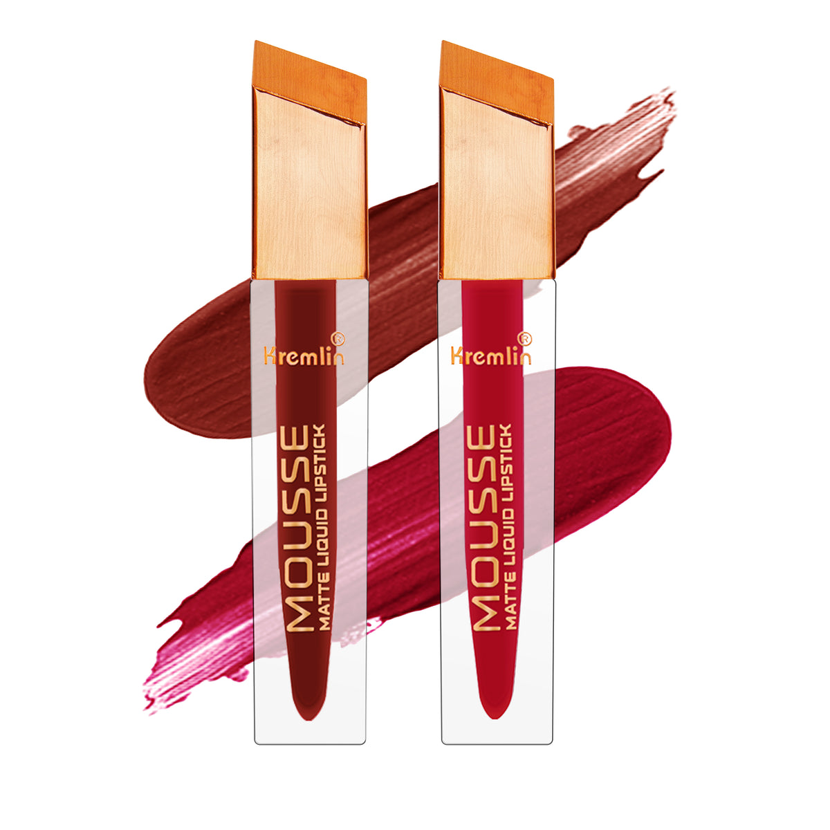 Kremlin Mousse Matte Liquid Lipstick Lips Pack of 2 (Rustique,Holy Berry)
