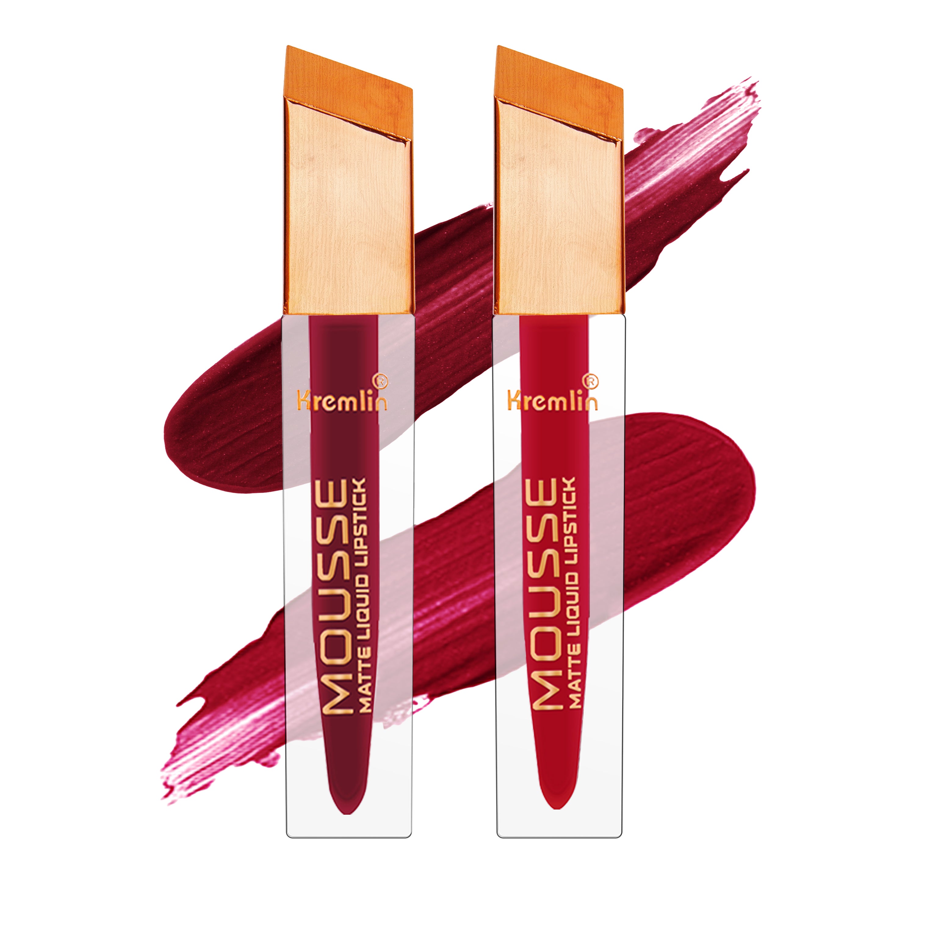 Kremlin Mousse Matte Liquid Lipstick Lips Pack of 2 (Wicked,Holy Berry)