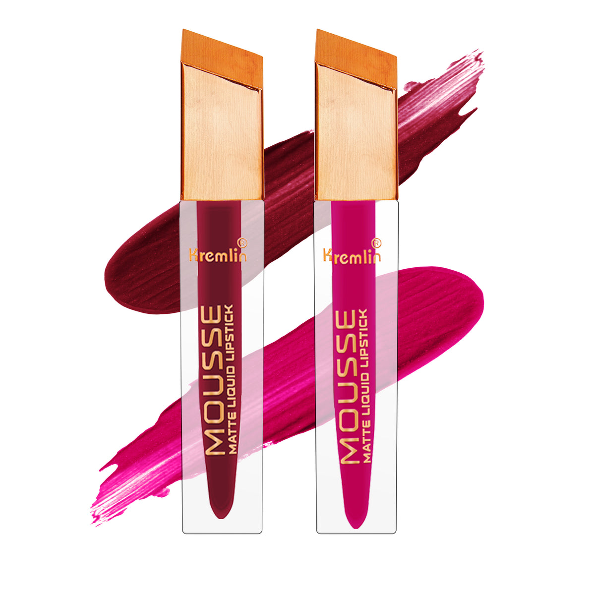 Kremlin Mousse Matte Liquid Lipstick Lips Pack of 2 (Wicked,Mermaid)