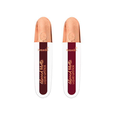 Kremlin Glazed Matte Liquid Lipstick Lips Pack of 2 (Wicked,Holy Berry)