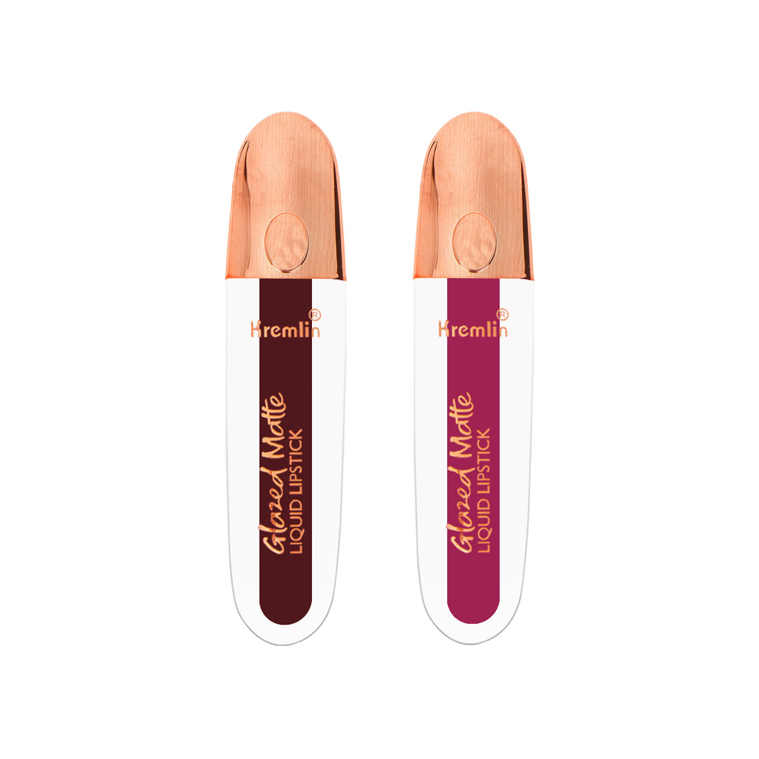 Kremlin Glazed Matte Liquid Lipstick Lips Pack of 2 (Wicked,Rosette)
