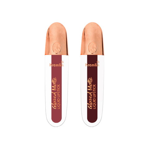 Kremlin Glazed Matte Liquid Lipstick Lips Pack of 2 (Chilling Lips, Wicked)