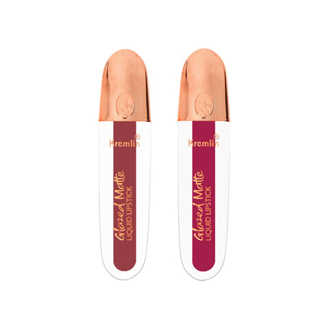 Kremlin Glazed Matte Liquid Lipstick Lips Pack of 2 (Chilling Lips, Mermid)