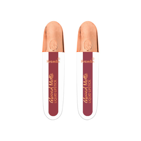 Kremlin Glazed Matte Liquid Lipstick Lips Pack of 2 (Chilling Lips, Smooth Symphony)