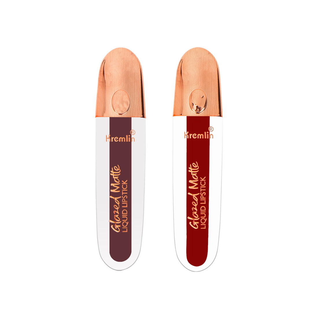Kremlin Glazed Matte Liquid Lipstick Lips Pack of 2 (Sizzling Slayer,Fiery Queen)