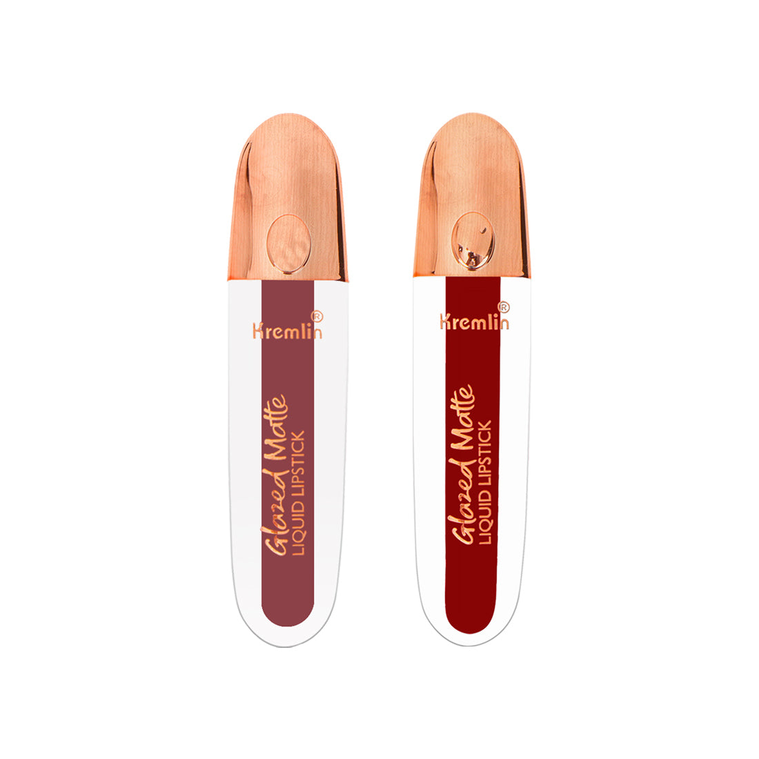 Kremlin Glazed Matte Liquid Lipstick Lips Pack of 2 (Virgin, Fiery Queen)