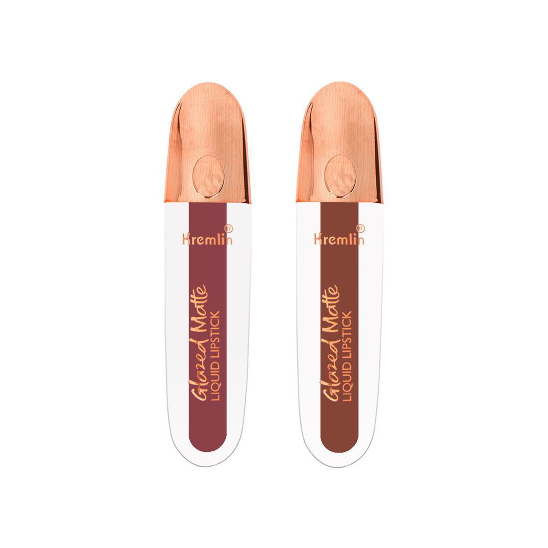 Kremlin Glazed Matte Liquid Lipstick Lips Pack of 2 (Virgin, Normally Nude)