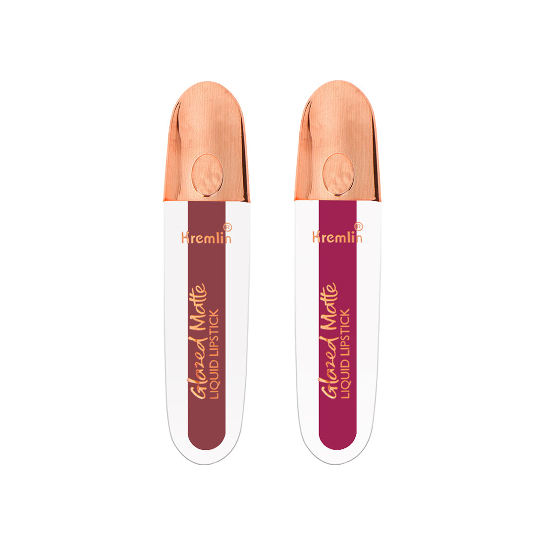 Kremlin Glazed Matte Liquid Lipstick Lips Pack of 2 (Virgin, Rosette)