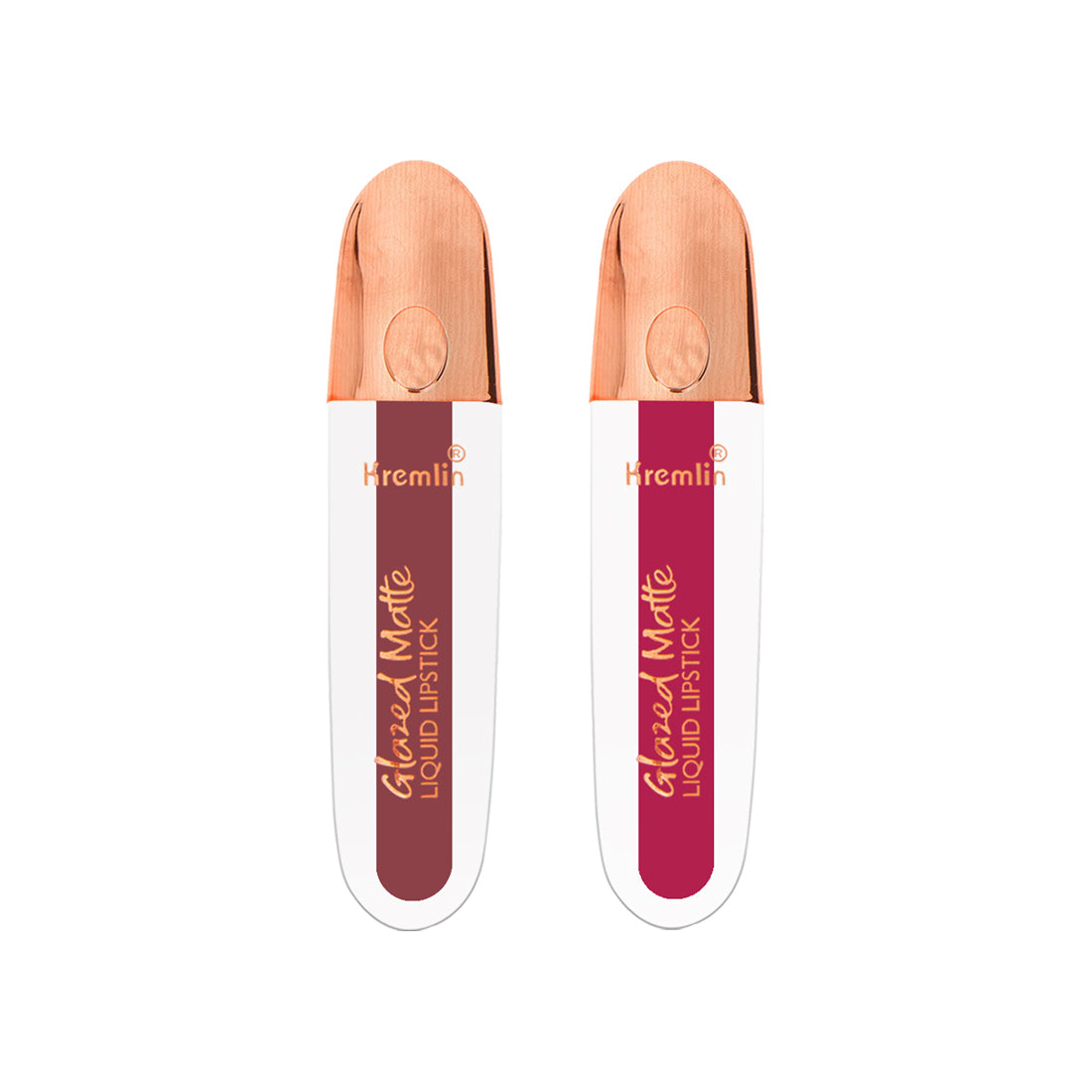 Kremlin Glazed Matte Liquid Lipstick Lips Pack of 2 (Virgin, Mermaid)